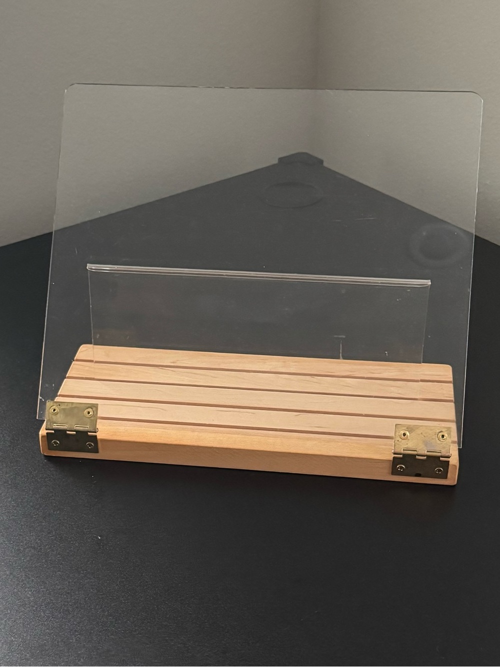 Wood and Clear Acrylic Cookbook or Tablet Stand - Natural Wood